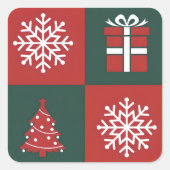 ミニマリスト クリスマス アイコン スクエアシール (正面)