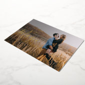 ミニマリスト グラティチュード フォト ホリデー ゴールド フォイル カード (回転した状態)