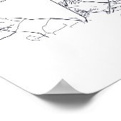 ミニマリスト・グラナダの街の地図 ポスター (角)