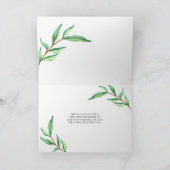 ミニマリスト グリーンの葉 | ありがとうございます サンキューカード (内部)