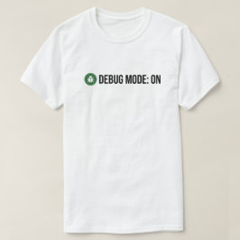 ミニマリスト グリーン バグ デバッグ モード オン コーディング ジョーク プリント Tシャツ