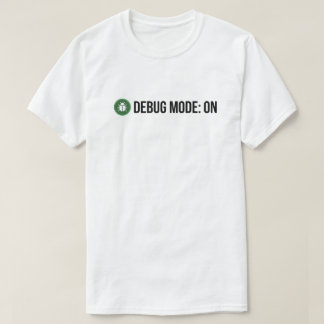 ミニマリスト グリーン バグ デバッグ モード オン コーディング ジョーク プリント Tシャツ