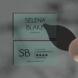 ミニマリスト・グリーン・ボー | トレンディーレトロシック 名刺