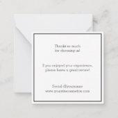 ミニマリスト・グレイ・ブラック・ビモダンジネスありがとう ノートカード (裏面)