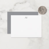 ミニマリスト・グレイ・モノグラム ノートカード (正面/裏面インサイチュ)