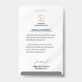 ミニマリスト グレイ 教師 フォト ID バッジ (裏面)