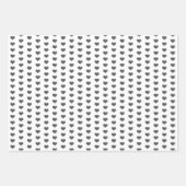 ミニマリスト・グレモダンー・ハートズ・バレンタイン・デー ラッピングペーパーシート (正面2)