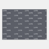 ミニマリスト・グレモダンー・ハートズ・バレンタイン・デー ラッピングペーパーシート (正面)