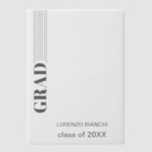 ミニマリスト・グレー卒業 ベラム紙招待状 (正面)