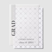 ミニマリスト・グレー卒業 ベラム紙招待状 (オフセット (招待状))