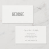ミニマリスト/グレー文字 名刺 (正面/裏面)