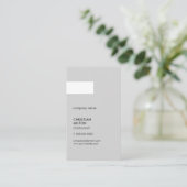 ミニマリスト・グレー・ホワイトストライプ・コンサルタント 名刺 (スタンド正面)