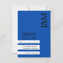 ミニマリスト コバルトブルー RSVP カード