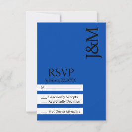 ミニマリスト コバルトブルー RSVP カード