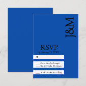 ミニマリスト コバルトブルー RSVP カード (正面/裏面)