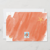 ミニマリスト コーラル&ゴールド ビーチ 水彩 ホリデー (裏面)