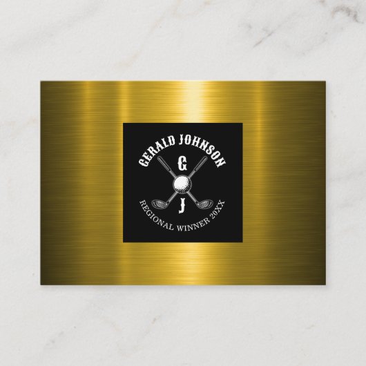 ミニマリスト ゴルフ モノグラム デザイン 名刺 (正面)