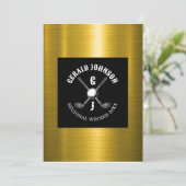 ミニマリスト ゴルフ モノグラム デザイン 招待状 (スタンド正面)