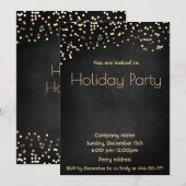 ミニマリスト ゴールドの飾り  会社のホリデーパーティー 招待状 (正面/裏面)