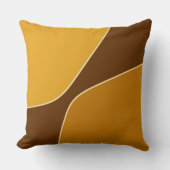 ミニマリスト ゴールドイエロー & ブラウン クォーター シェイプ   クッション (正面)