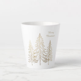 ミニマリスト ゴールド クリスマスツリー メリークリスマス カフェラテマグ