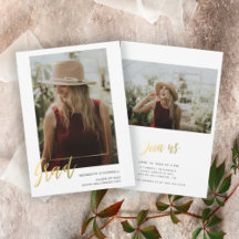 ミニマリスト ゴールド スクリプト 2 フォト 卒業