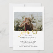 ミニマリスト ゴールド スクリプト 2 フォト 卒業 招待状 (裏面)