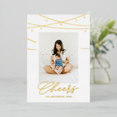 ミニマリスト ゴールド チェアーズ クリスマス | 新年の写真 箔シーズンカード (立ち正面)