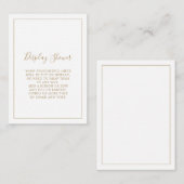 ミニマリスト ゴールド ディスプレイ シャワー エンクロージャーカード (正面/裏面)