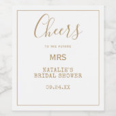 ミニマリスト ゴールド フューチャー ミセス ワイン ラベル (シングルラベル)