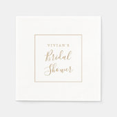 ミニマリスト ゴールド ブライダルシャワー スタンダードカクテルナプキン (正面)