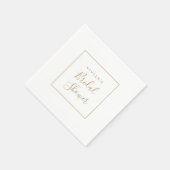 ミニマリスト ゴールド ブライダルシャワー スタンダードカクテルナプキン (角)
