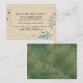 ミニマリスト ゴールド ボタニカル ウェディング アコモデーション エンクロージャーカード (正面/裏面)