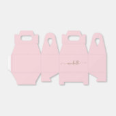 ミニマリスト ゴールド モノグラム 名前 スクリプト ブッシュ ピンク フェイバーボックス (折り畳みなし)