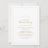 ミニマリスト ゴールド 50周年 結婚記念日 招待状 (正面)