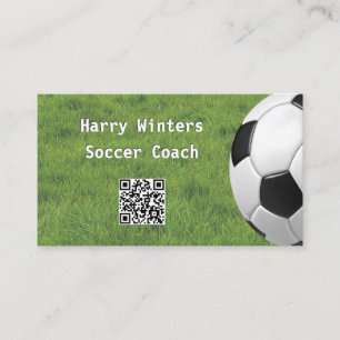ミニマリスト サッカーボール 芝 QRコード サッカーコーチ 名刺