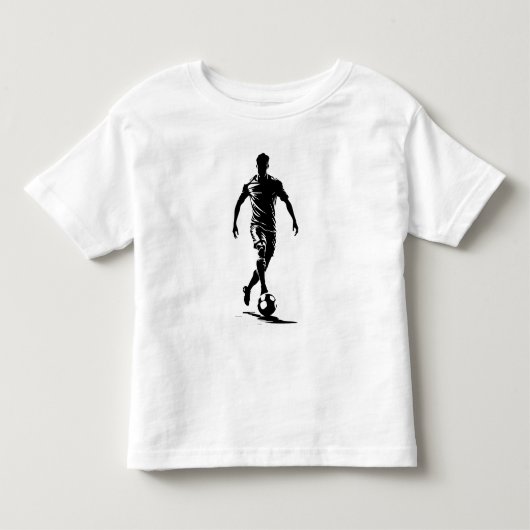 ミニマリスト サッカー選手 シルエット アート Tシャツ (正面)