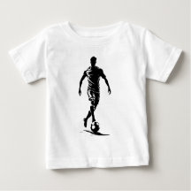 ミニマリスト サッカー選手 シルエット アート Tシャツ