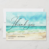 ミニマリスト サマー オーシャン ビーチ サンキューカード (正面)