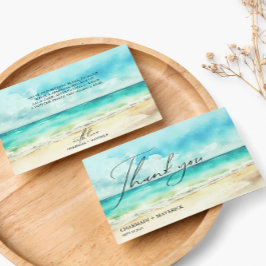 ミニマリスト サマー オーシャン ビーチ サンキューカード