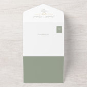 ミニマリスト サージュグリーン QRコード ウェディング オールインワン招待状 (外側)