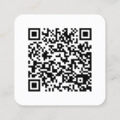 ミニマリスト・サーモンピンク・手書きスクリプトQRコード スクエア名刺 (裏面)