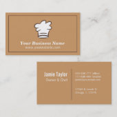 ミニマリスト、シェフの帽子、食糧ケイタリングビジネスカード 名刺 (正面/裏面)