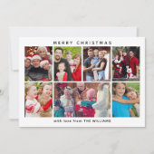 ミニマリスト シックス フォト カスタム ファミリー ホリデー カード (正面)