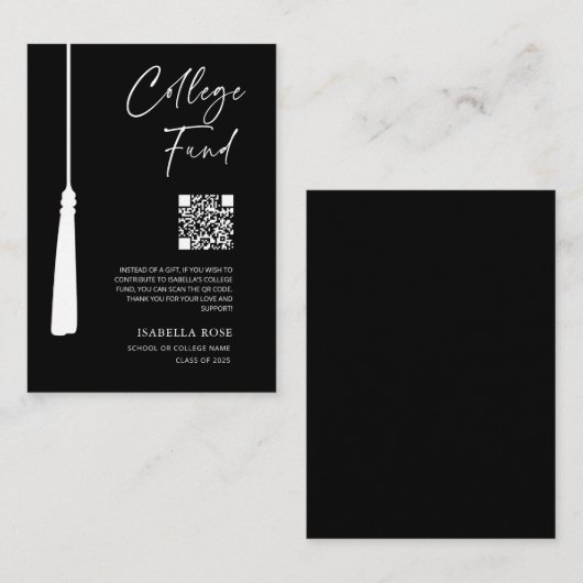 ミニマリスト・シック・カレッジ大学卒業基金 エンクロージャーカード (正面/裏面)