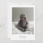 ミニマリスト シック 1歳の誕生日 招待状 (裏面)