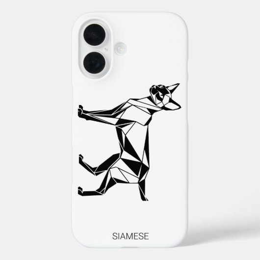 ミニマリスト・シャム猫 幾何学 iPhone / Samsung  Case-Mate iPhoneケース (裏面)