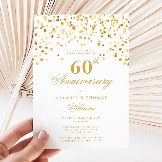 ミニマリスト シャンパン 60回目 結婚記念日 招待状