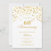 ミニマリスト シャンパン 60回目 結婚記念日 招待状 (正面)