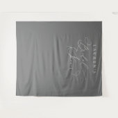 ミニマリスト シルバーグレー ブライダルシャワー フォト バックドロップ タペストリー (正面(横))